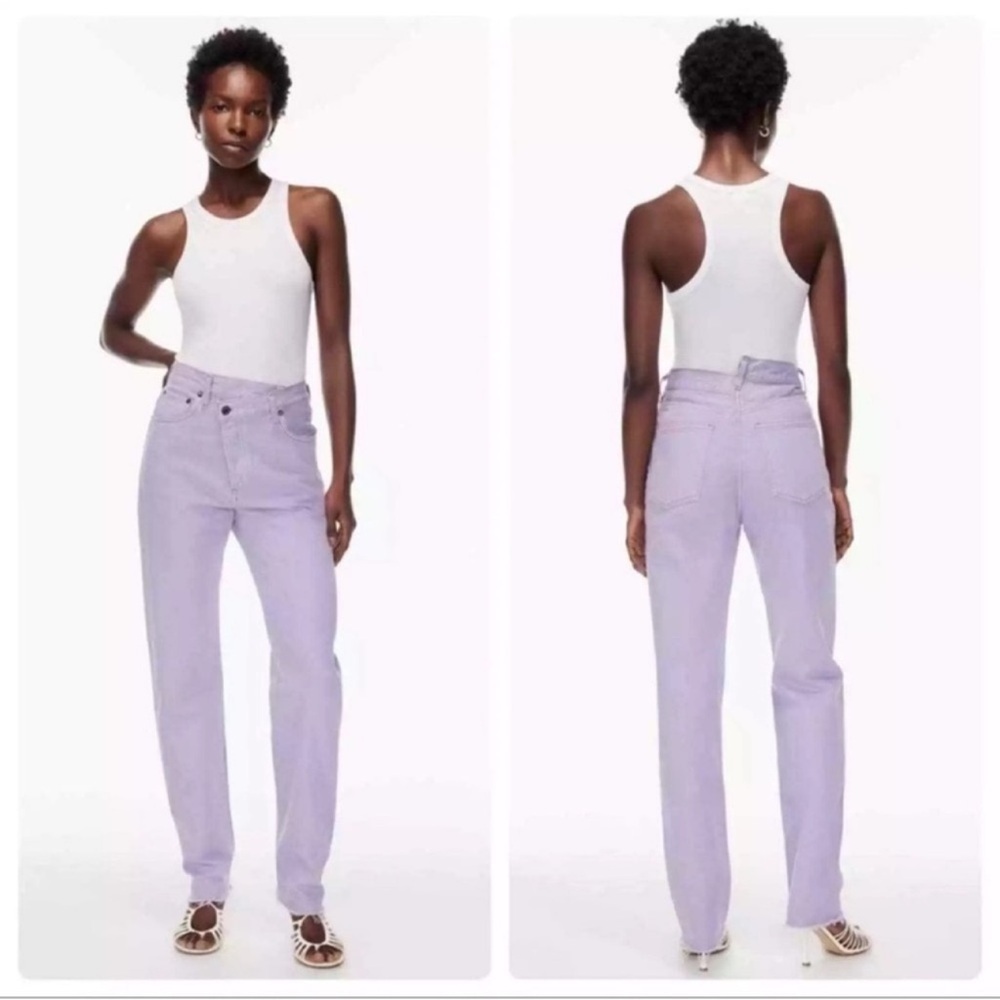 AGOLDE Criss Cross High Rise Straight Jeans In Hard Candy Size 24